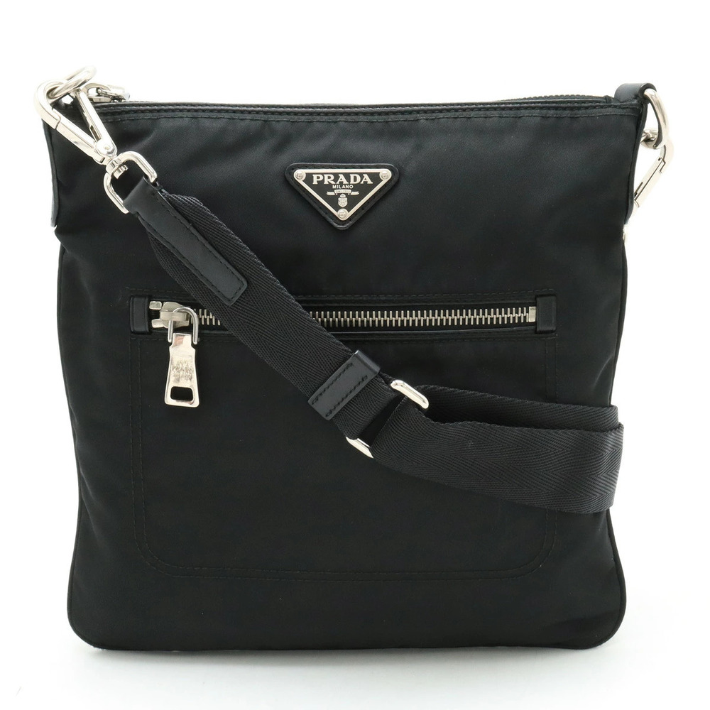 Prada Tessuto Crossbody Bag Leather NERO Black
